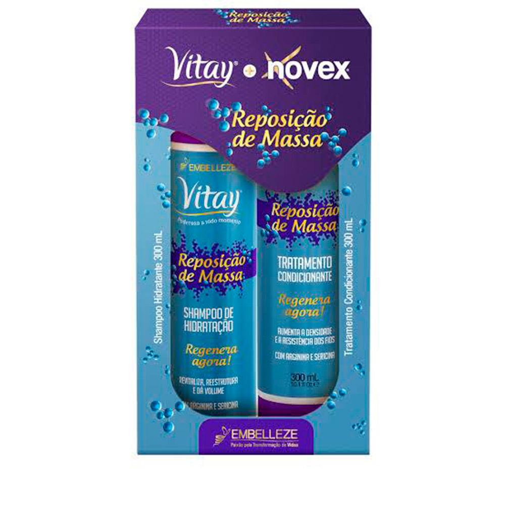 Shampoo e Condicionador Vitay Novex Reposição de Massa KIT
