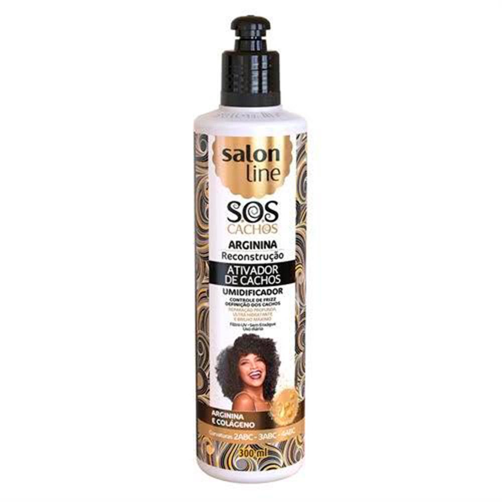 Ativador de Cachos Reconstrução Arginina S.O.S Cachos 300ml Salon Line