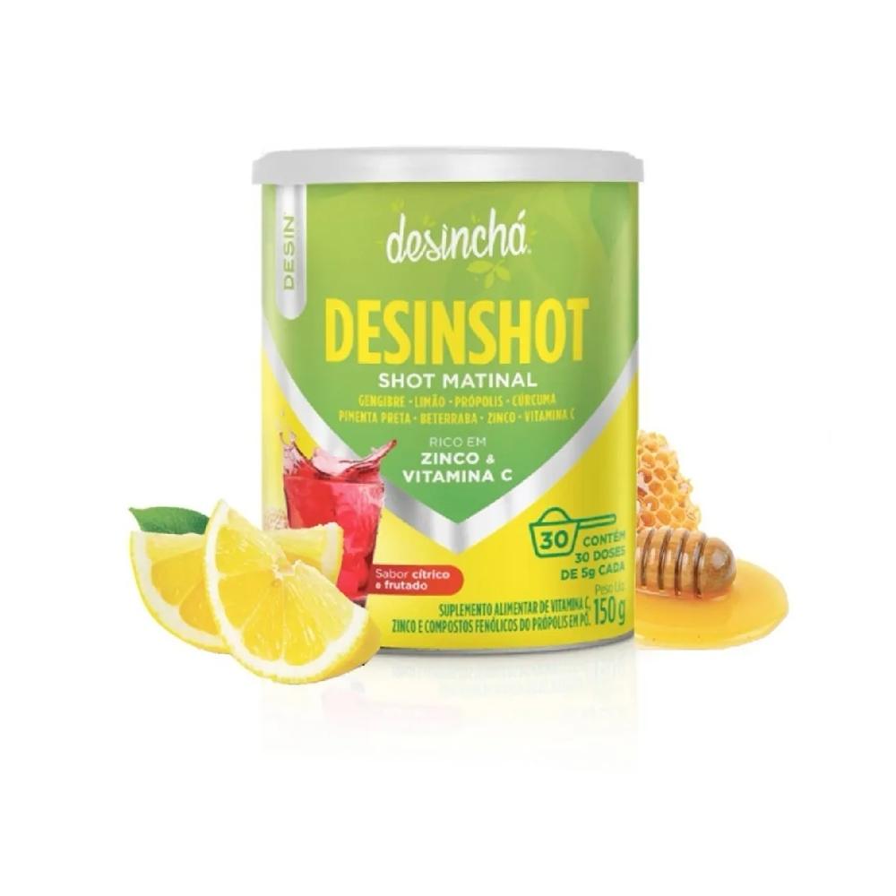  Chá Matinal Desinshot, Desinchá, 30 Dias Shot- Lata 150g