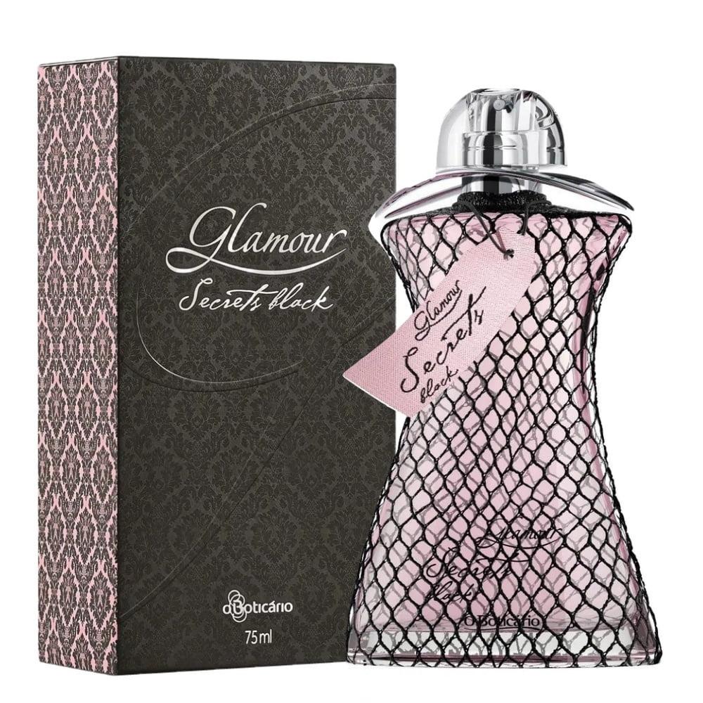 Perfume Glamour Secrets Black OBoticário 75ml