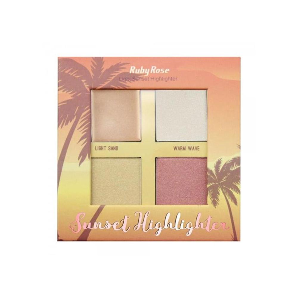 Paleta de Iluminadores Sunset Highlighter Ruby Rose - Hb-7504/d