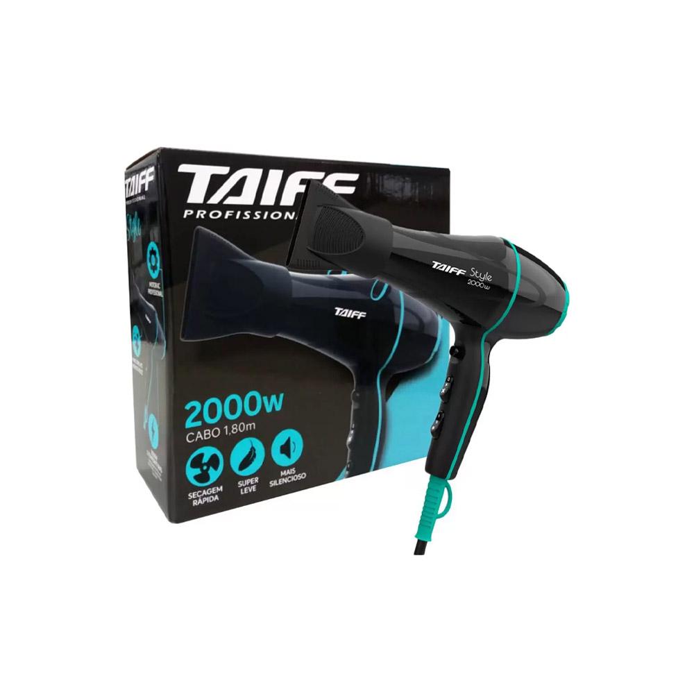 Secador de Cabelo Taiff Style Preto e Azul - 2000w 