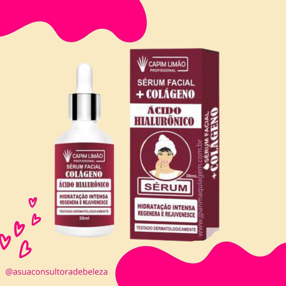 Sérum Facial Colágeno Ácido Hialurônico Capim Limão - 30ml