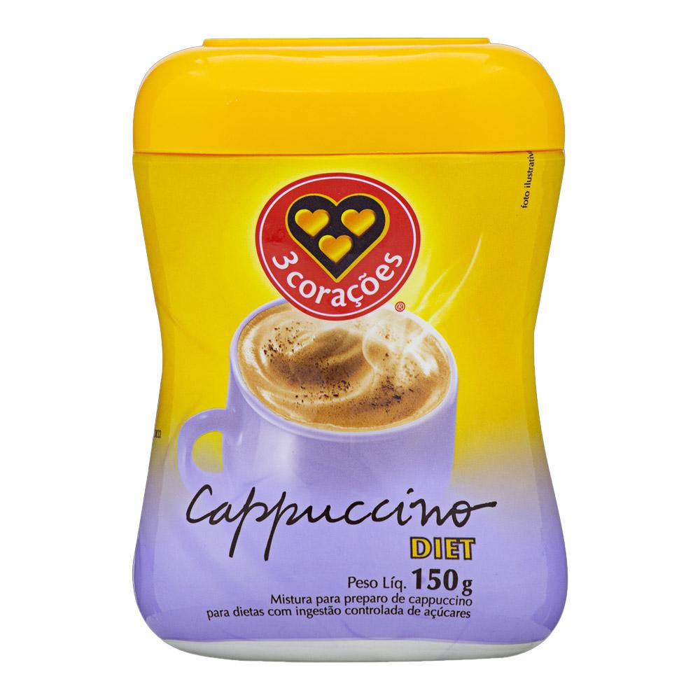 Cappuccino 3 Corações Diet - 150g 