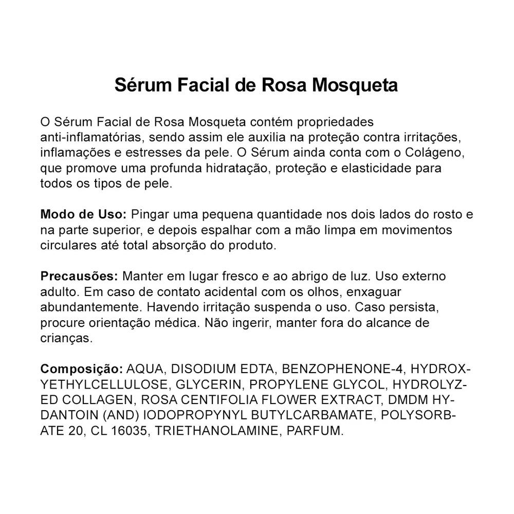 Serum Facial Rosa Mosqueta Com Colágeno - 30ml