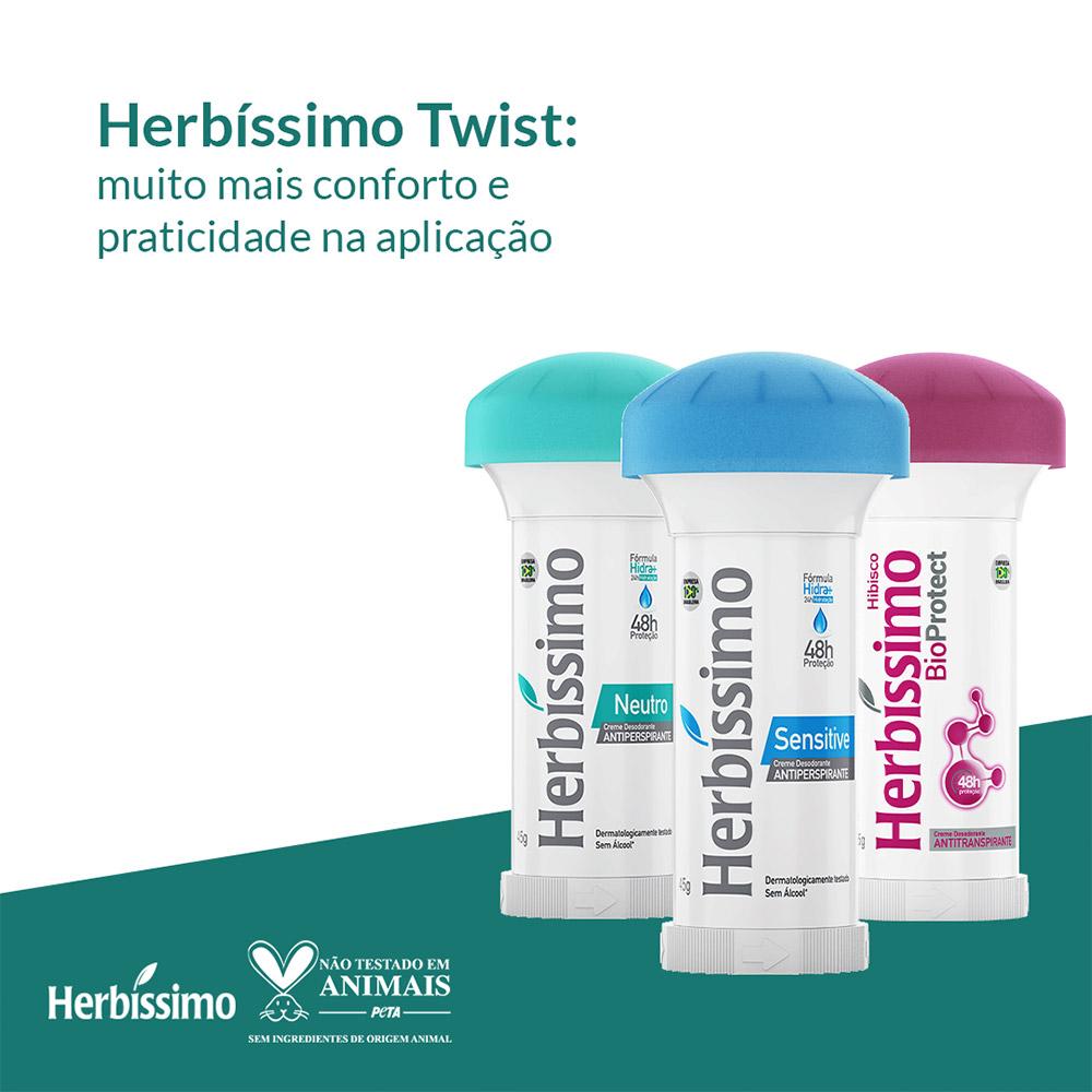 Creme Desodorante Herbíssimo Antiperspirante Bioprotect Hibisco - 45g
