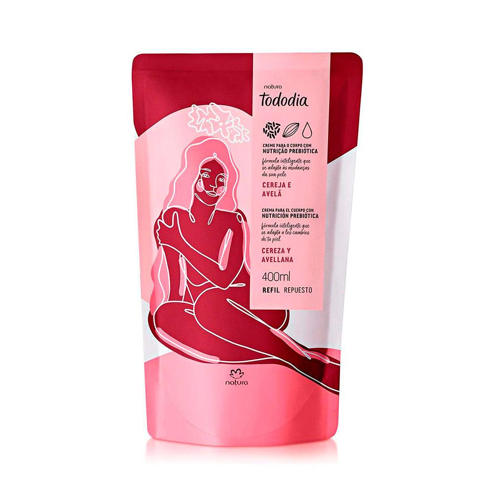 Kit Natura Tododia Cereja e Avelã- Creme Para O Corpo e Refil- 400ml