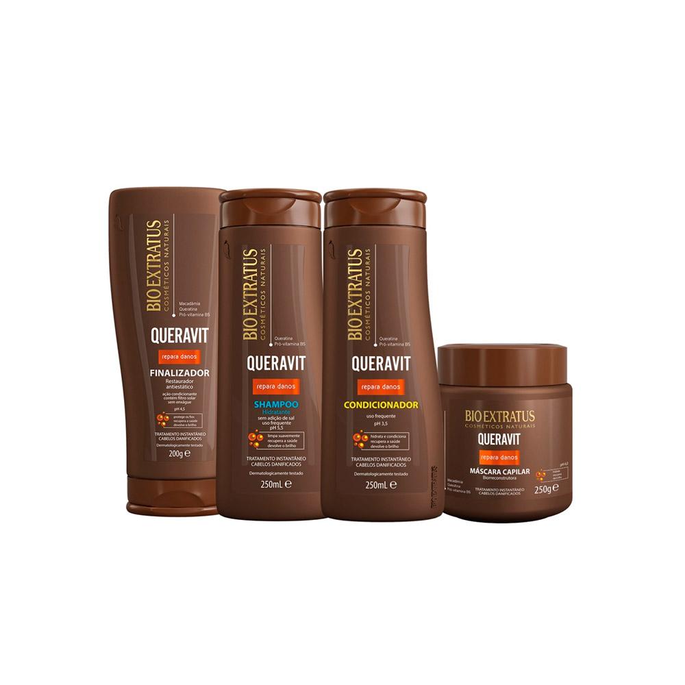 Kit Bio Extratus Queravit Cabelos Danificados- 4 Itens