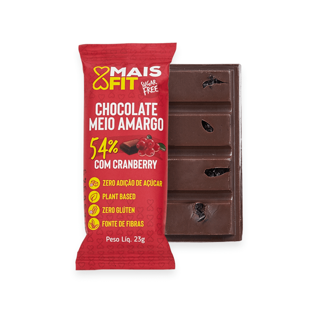 Chocolate Meio Amargo com Cranberry 54% - 25g