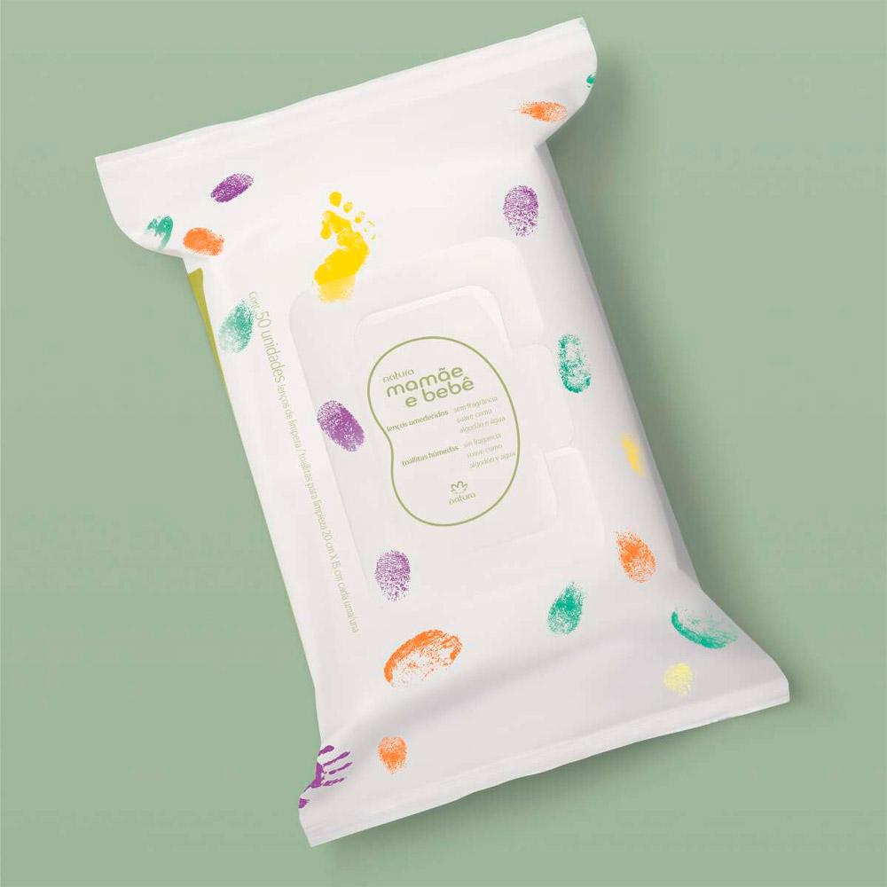 Lenços Umedecidos Com Fragrância Natura Mamãe e Bebê - 50 Unidades