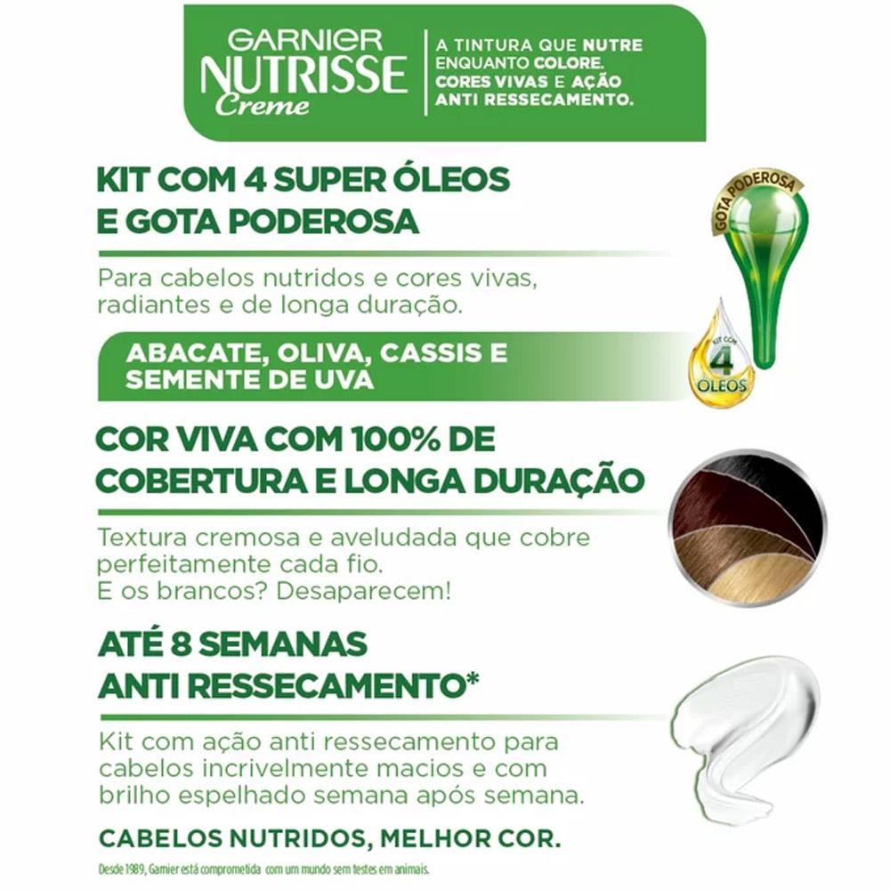 Coloração Garnier Nutrisse Creme 57 Chocolate Amargo