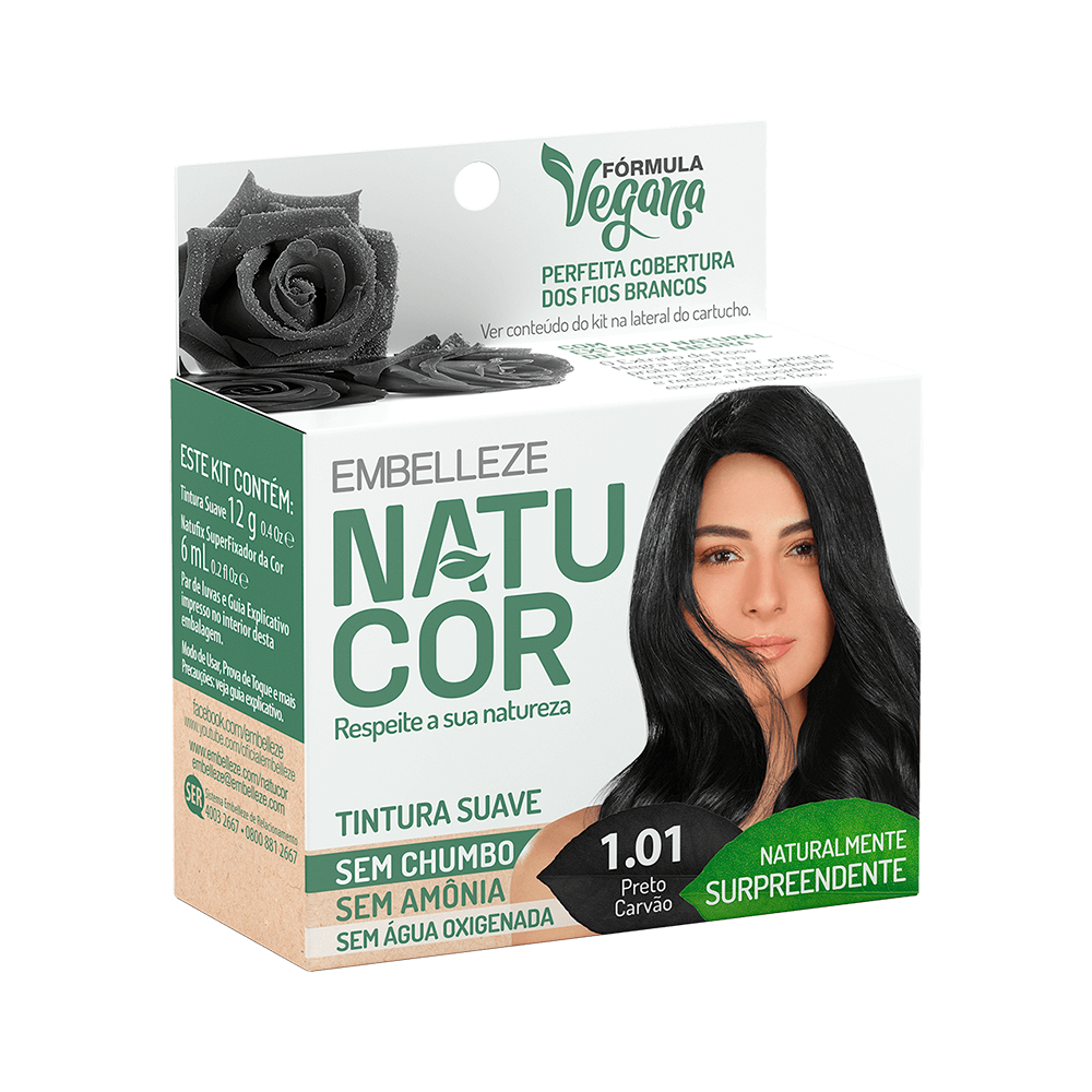 Coloração Natucor Naturalmente Surpreendente 1.01preto Carvão