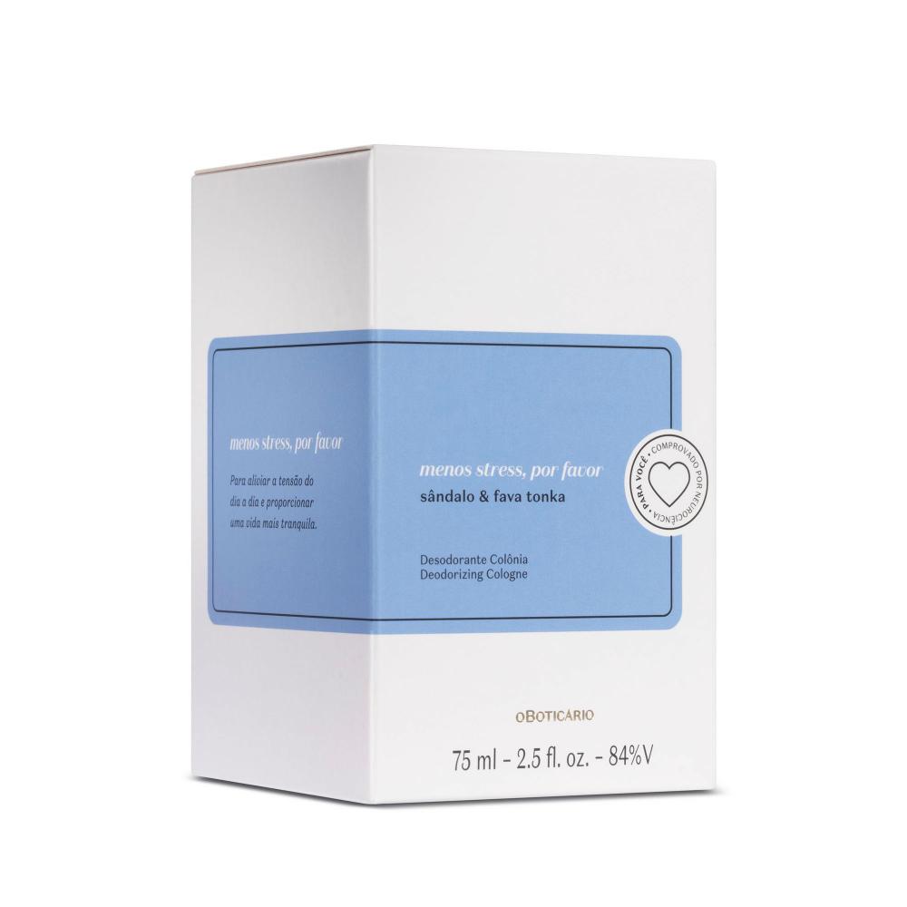 Boticário Aroma e Terapia Menos Stress, Por Favor Desodorante Colônia -75ml