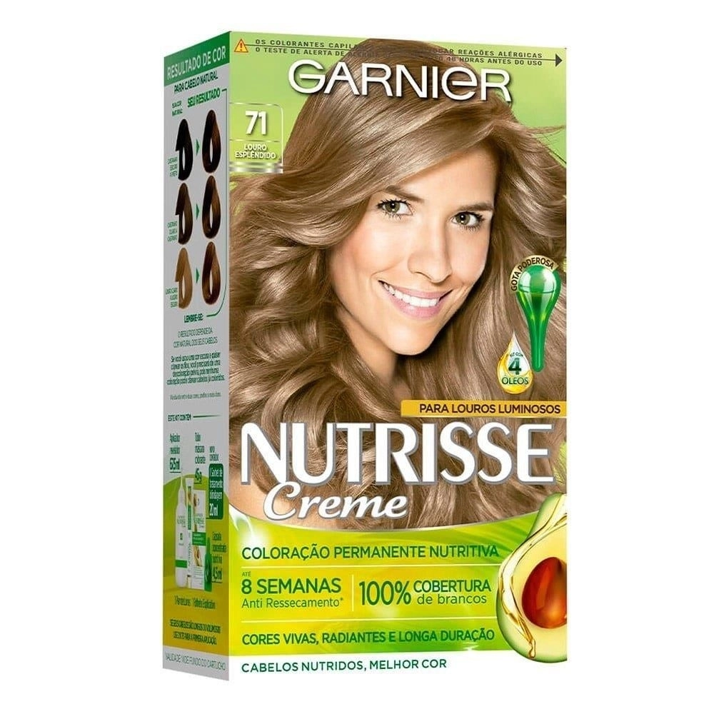 Coloração Garnier Nutrisse Creme 71 Louro Esplendido