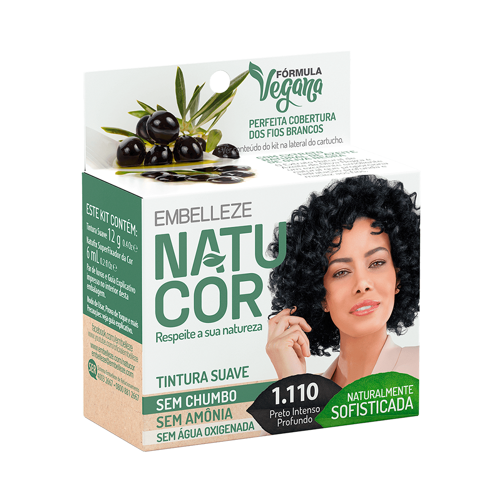 Coloração Natucor Naturalmente Sofisticada 1.110 Preto Intenso Profundo