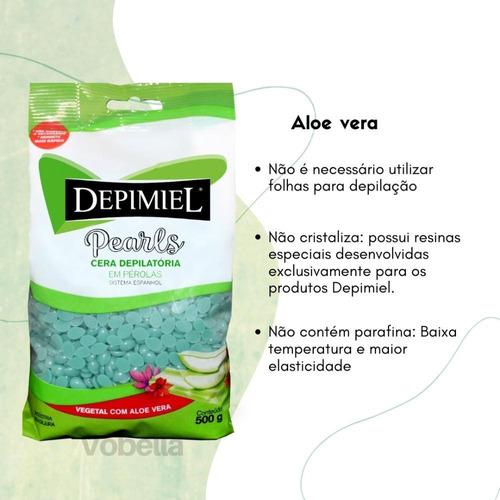 Cera Depilatória Em Pérolas Depimiel Vegetal Aloe Vera - 500g