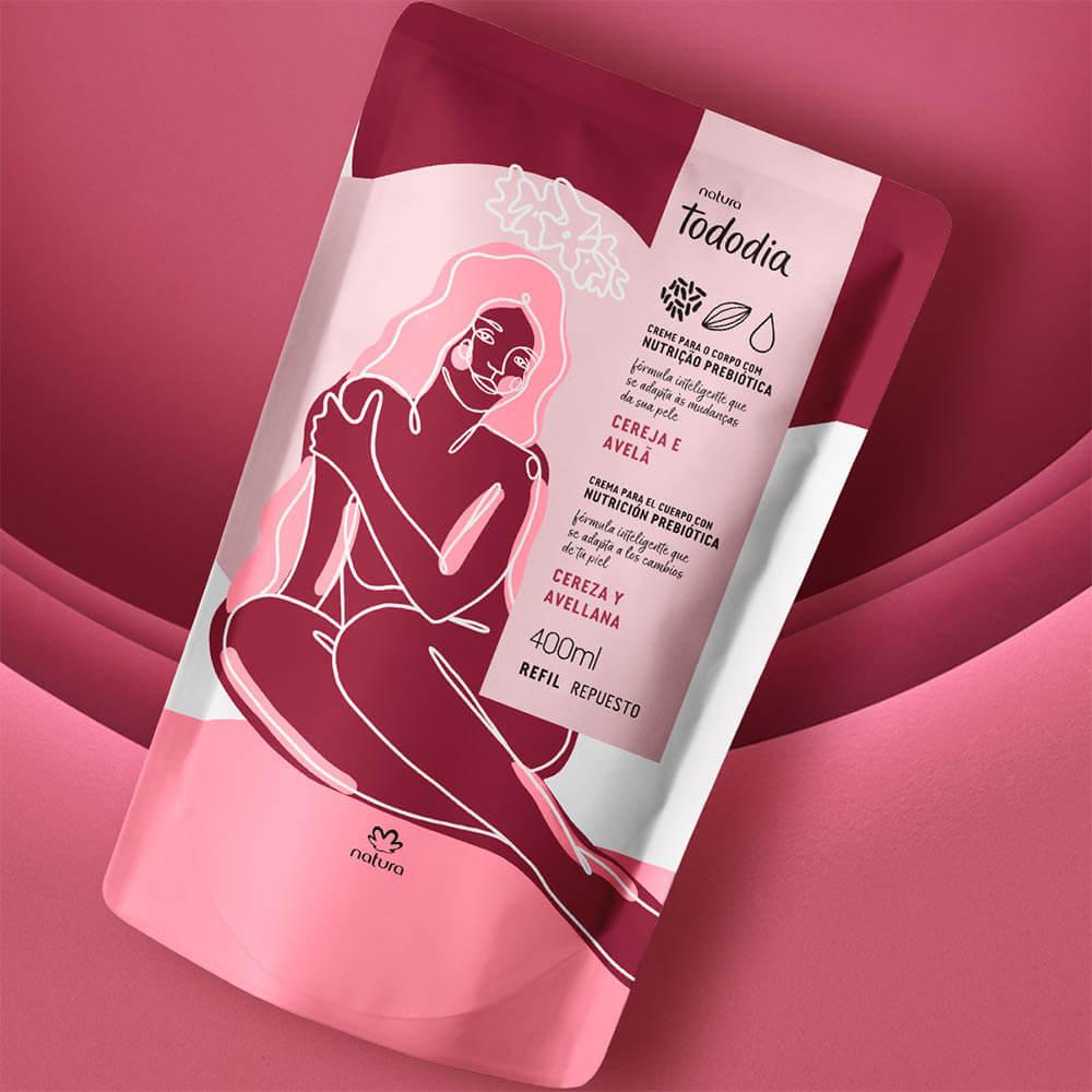 Natura Tododia Cereja e Avelã Refil Creme Para O Corpo- 400ml