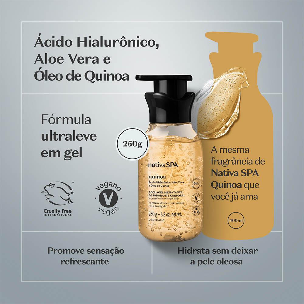 Boticário Nativa Spa Acquagel Hidratante Desodorante Corporal Quinoa - 250g