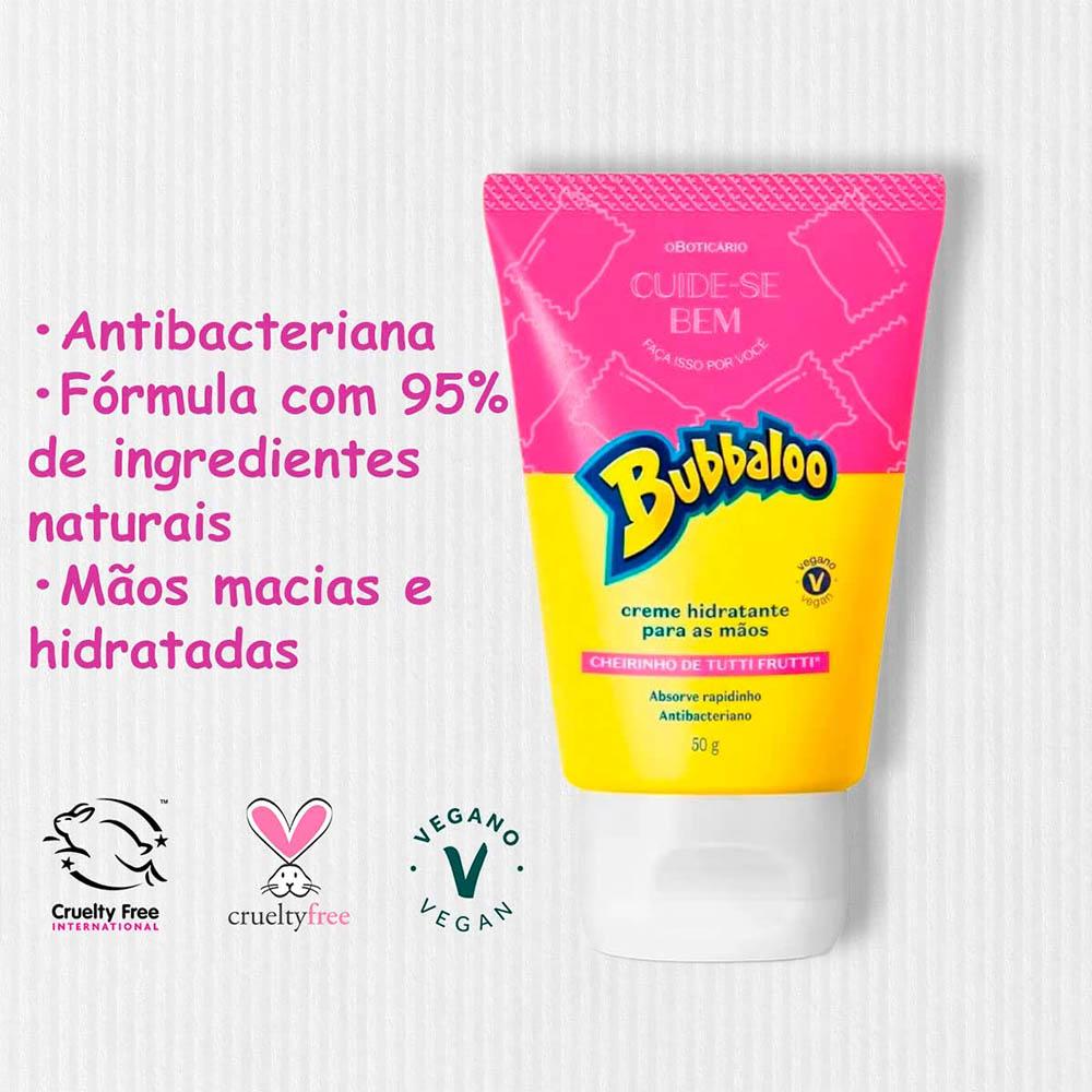 Boticário Loção Desodorante Hidratante Para As Mãos Cuide-se Bem Bubbaloo Tutti Frutti - 50g
