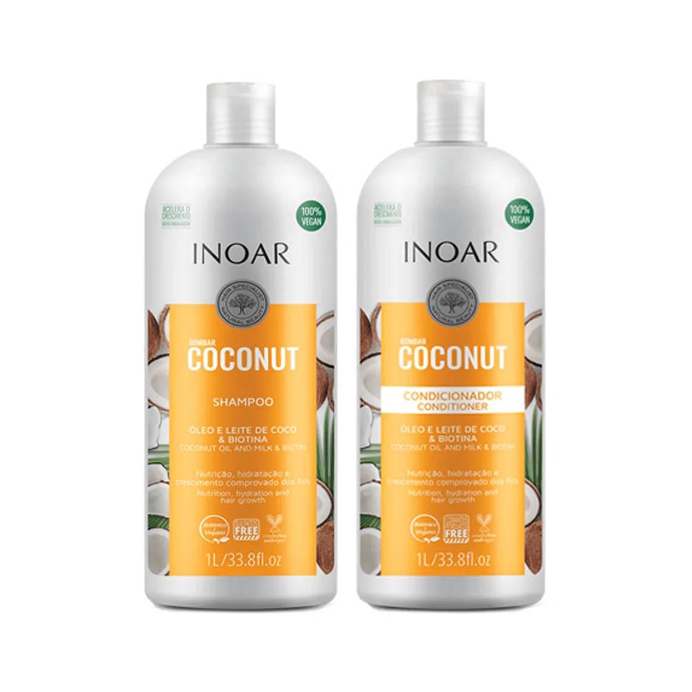 Kit Inoar Shampoo e Condicionador Bombar Coconut - 1l