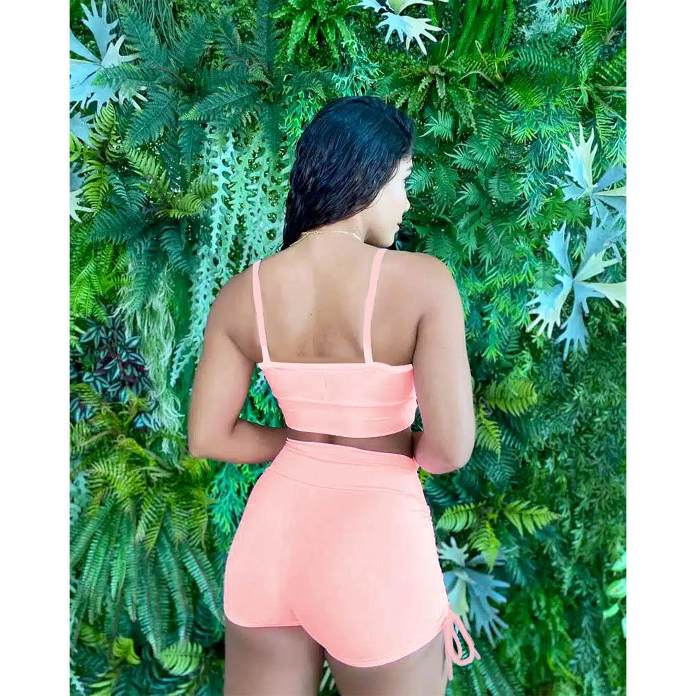 Conjunto Short Cross de Compressão Nude