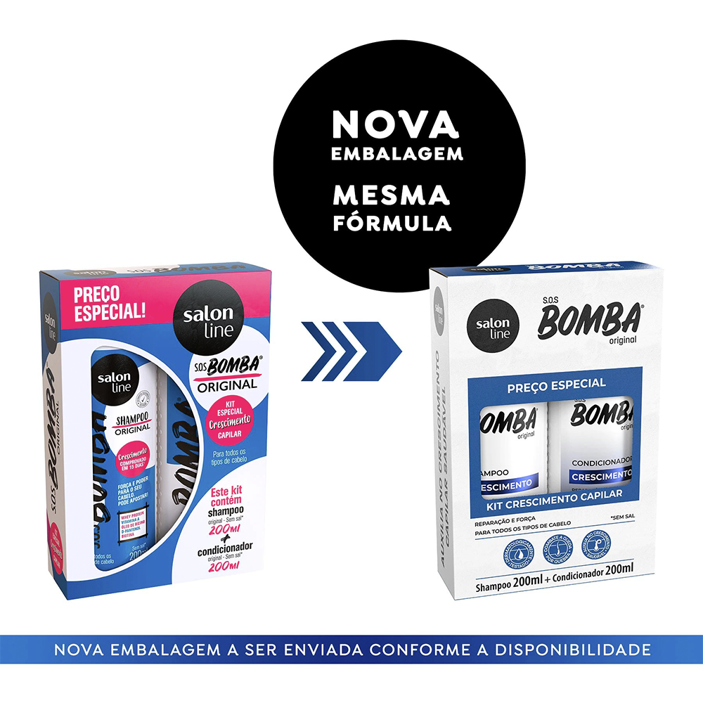 Kit Shampoo e Condicionador Sos Bomba Original Salon Line - 200ml