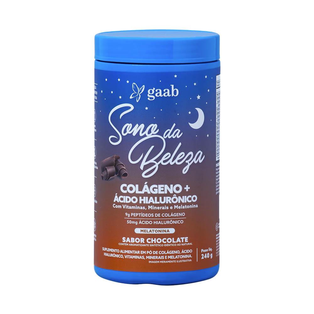 Colágeno Com Ácido Hialurônico Sono da Beleza Chocolate Gaab - 240g