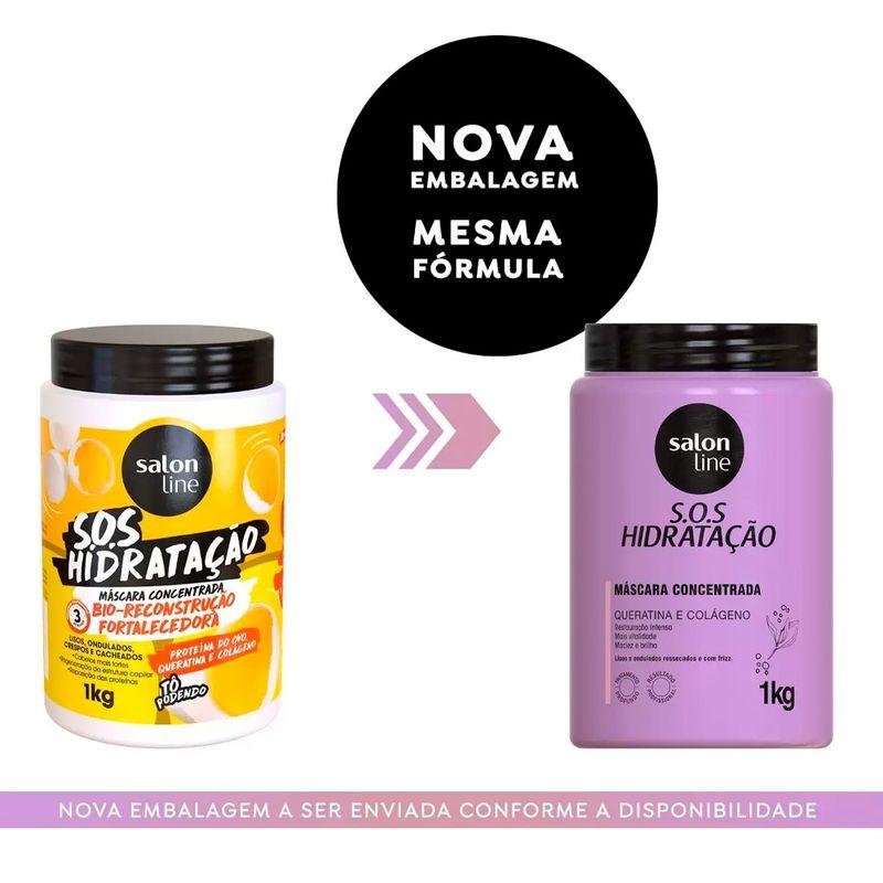 Máscara S.o.s Hidratação Queratina e Colágeno Salon Line - 1kg