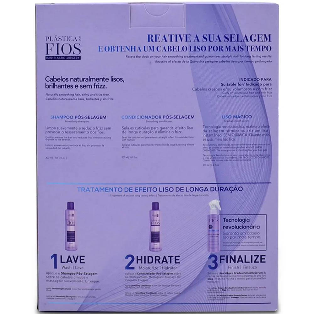 Kit Plástica dos Fios Pós-selagem Tratamento Exclusivo 3em1