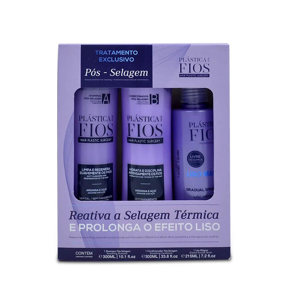 Kit Plástica dos Fios Pós-selagem Tratamento Exclusivo 3em1