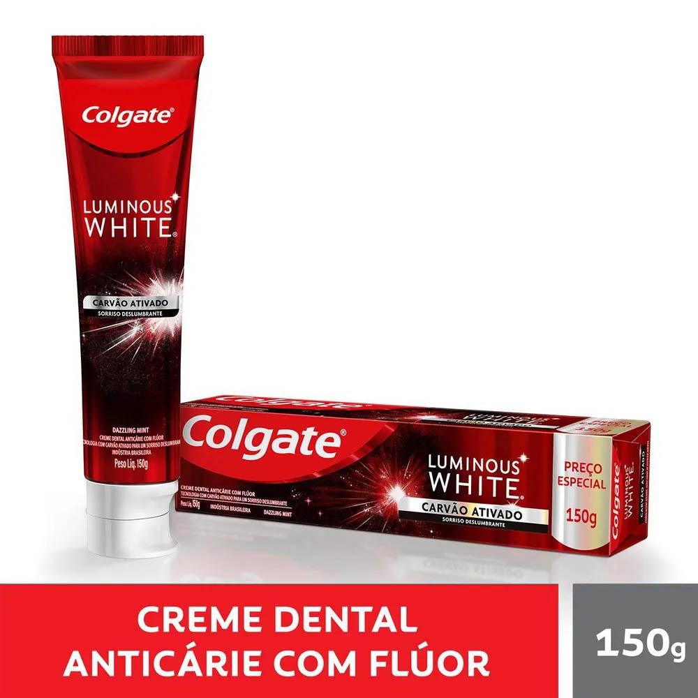 Creme Dental Colgate Luminous White Carvão Ativado - 150g