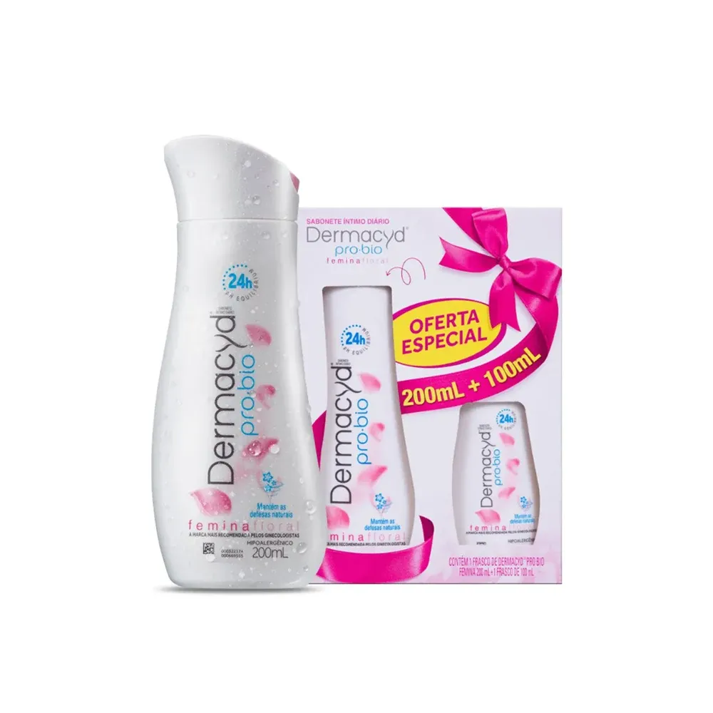 Sabonete Íntimo Femina Floral - Dermacyd - 200ml + 100ml