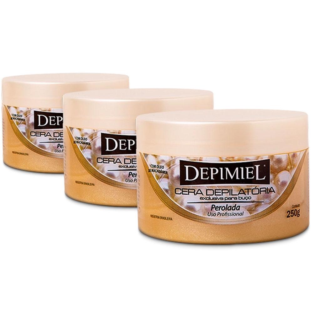 Cera Depilatória Em Pote Perolada Depimiel - 250g