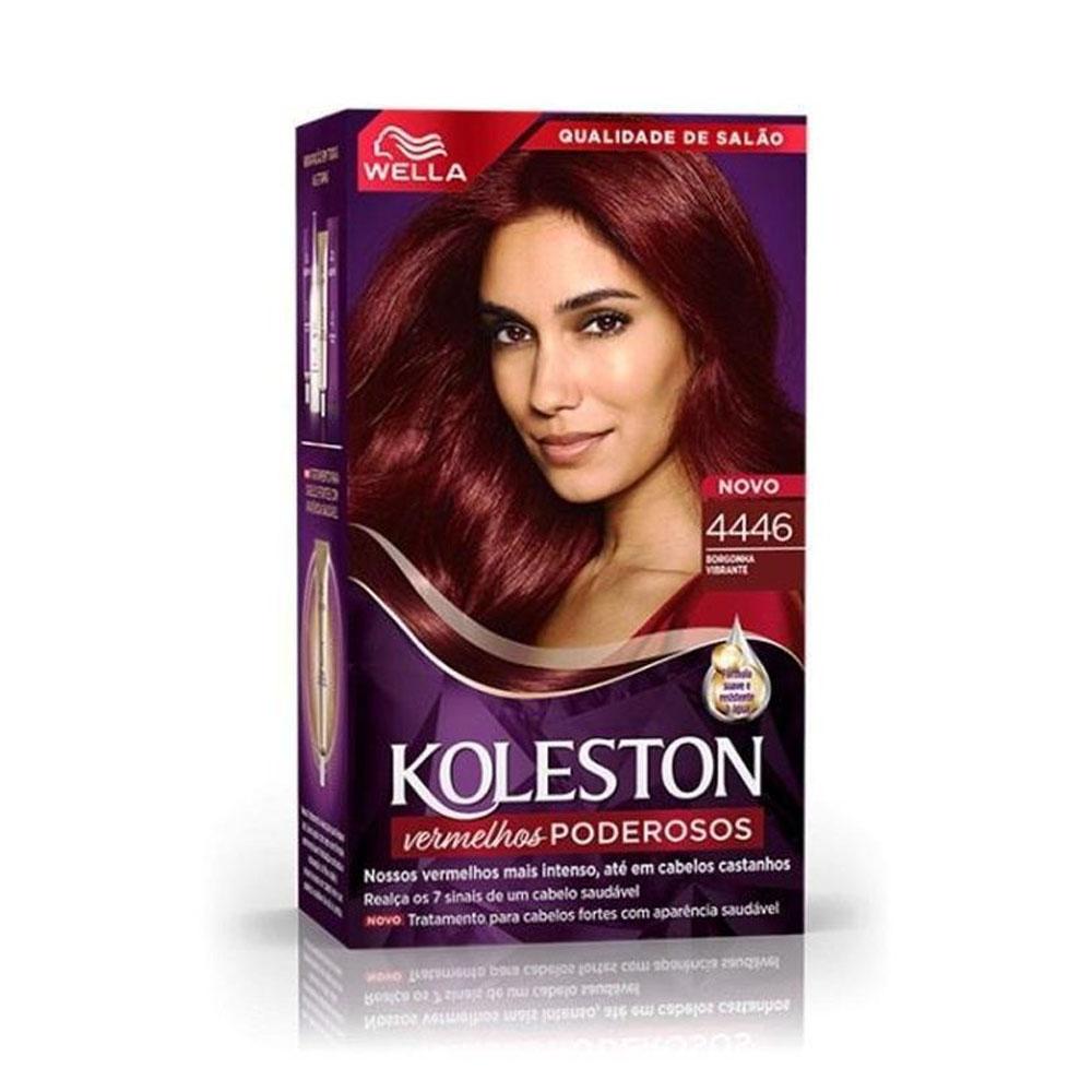 Coloração Koleston Wella - 4446 Vermelhos Poderosos- Borgonha Vibrante 