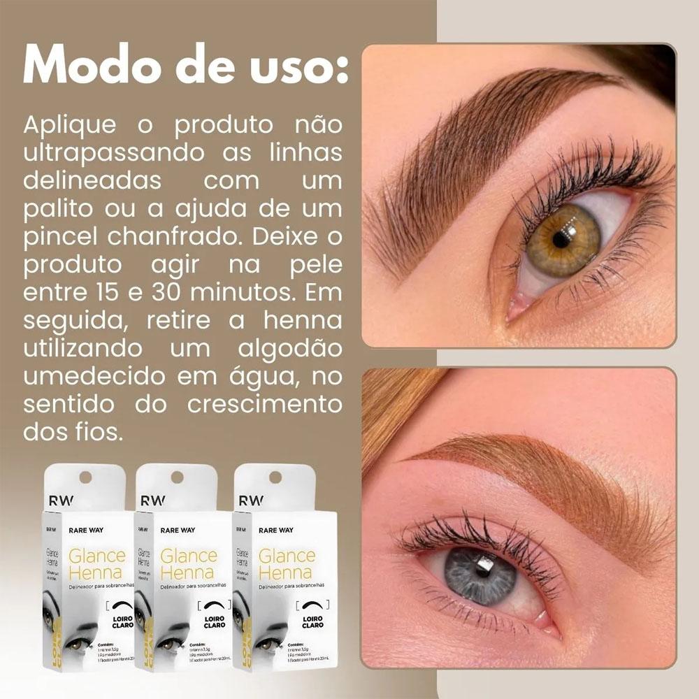 Delineador Para Sobrancelhas Glance Henna Loiro Claro - Rare Way