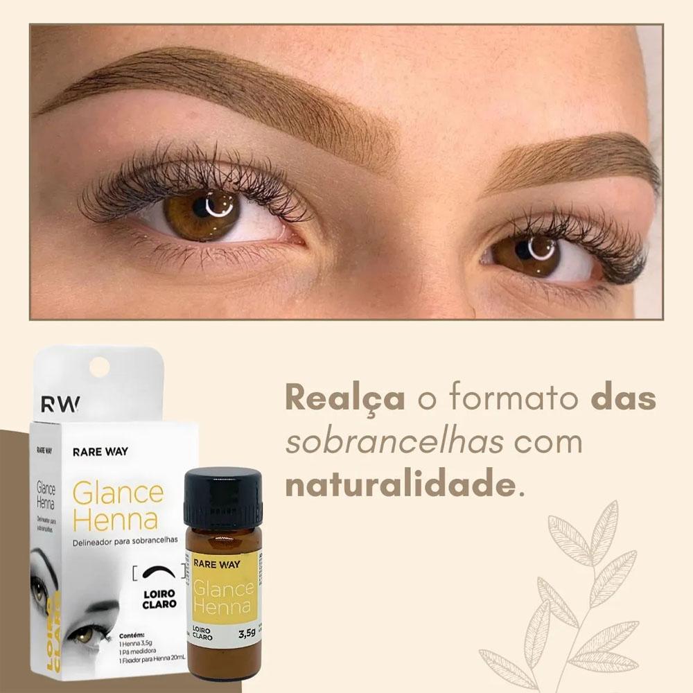 Delineador Para Sobrancelhas Glance Henna Loiro Claro - Rare Way
